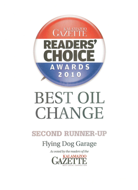 Award Best Oil Change | Flying Dog Garage