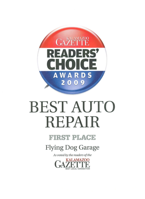 Best Auto Repair Award | Flying Dog Garage